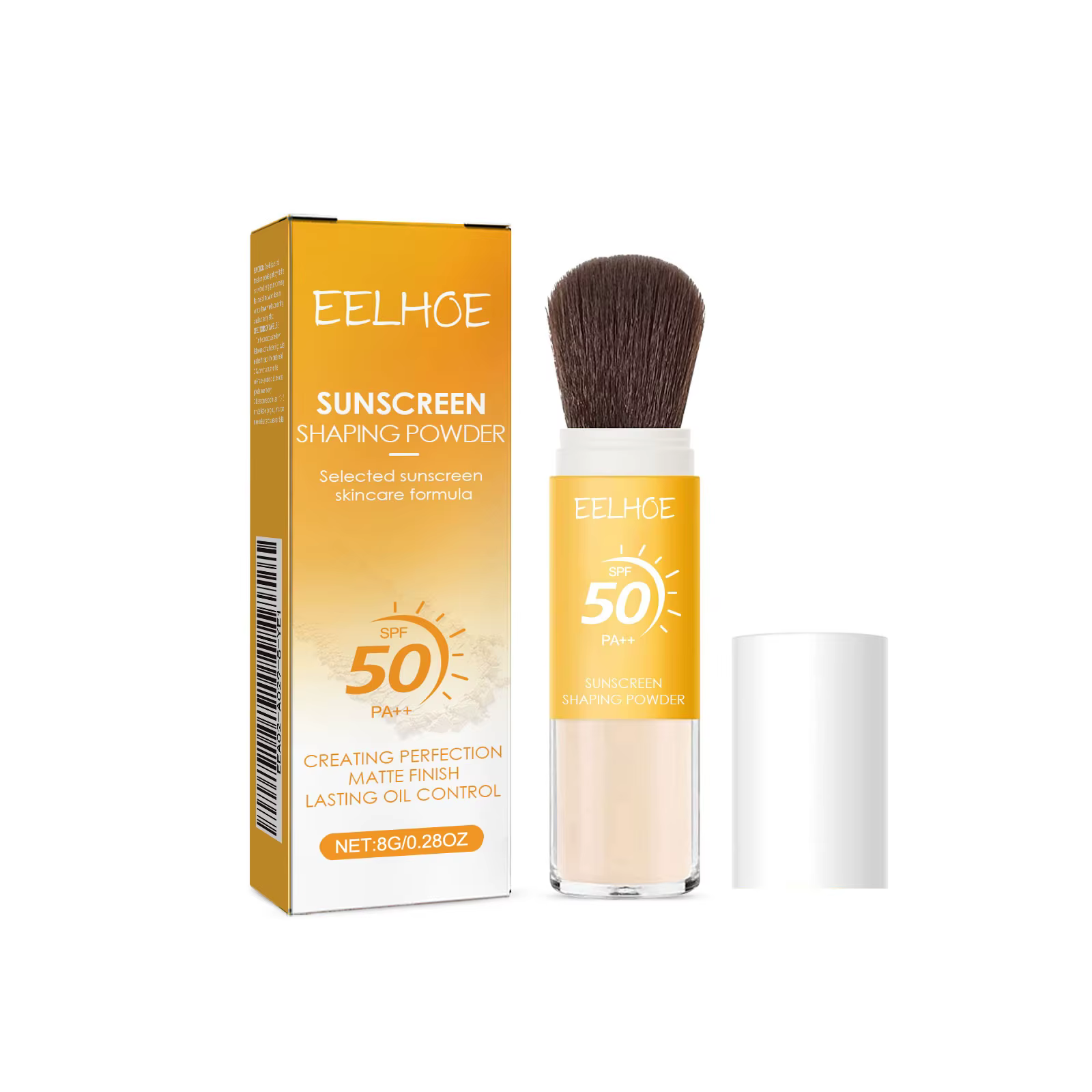 Poudre solaire libre EELHOE Pa++ SPF 50, contrôle du sébum, résistante à l'eau, invisible, légère, r