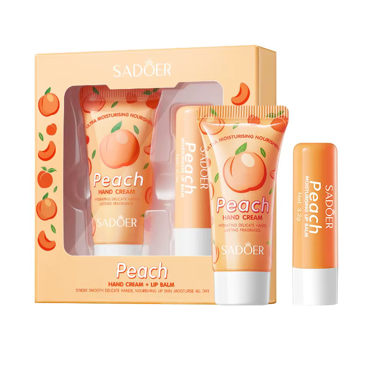 Ensemble crème pour les mains + baume pour les lèvres, adapté aux mains et aux lèvres, pratique pour