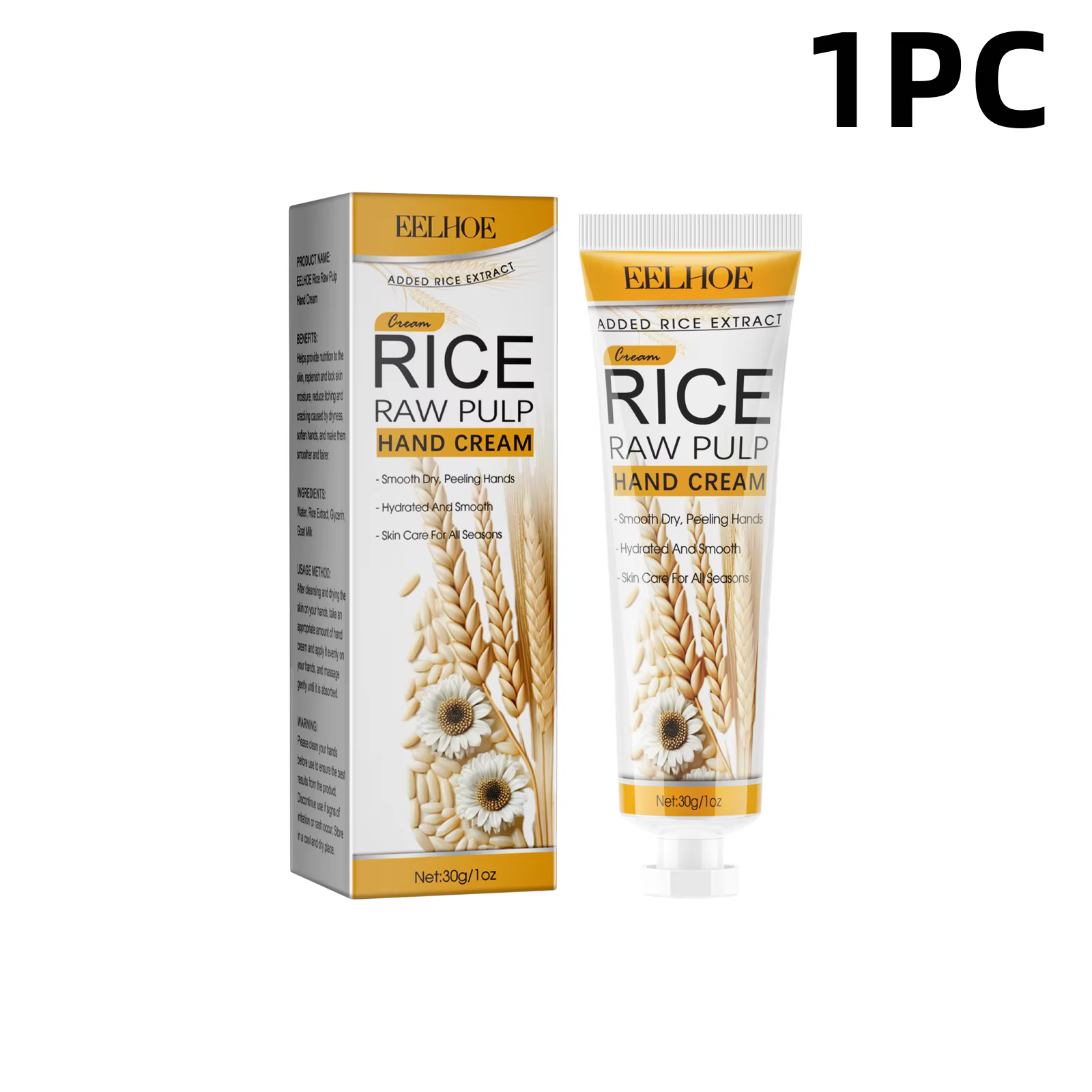 EELHOE – crème hydratante pour les mains, extrait de riz, pour les mains sèches et rugueuses, éclair