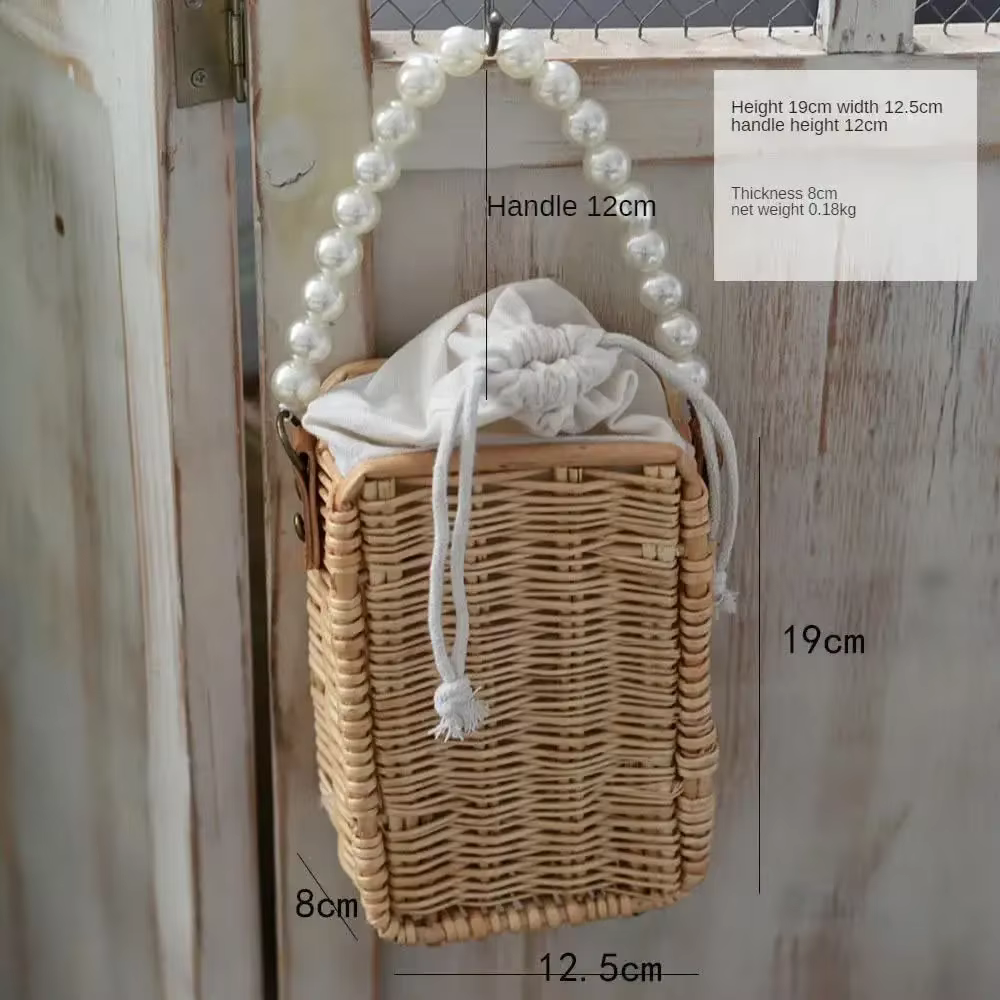 Sacs en paille pour femmes, sacs à main carrés, sacs à bandoulière en rotin d'été, sacs fourre-tout 