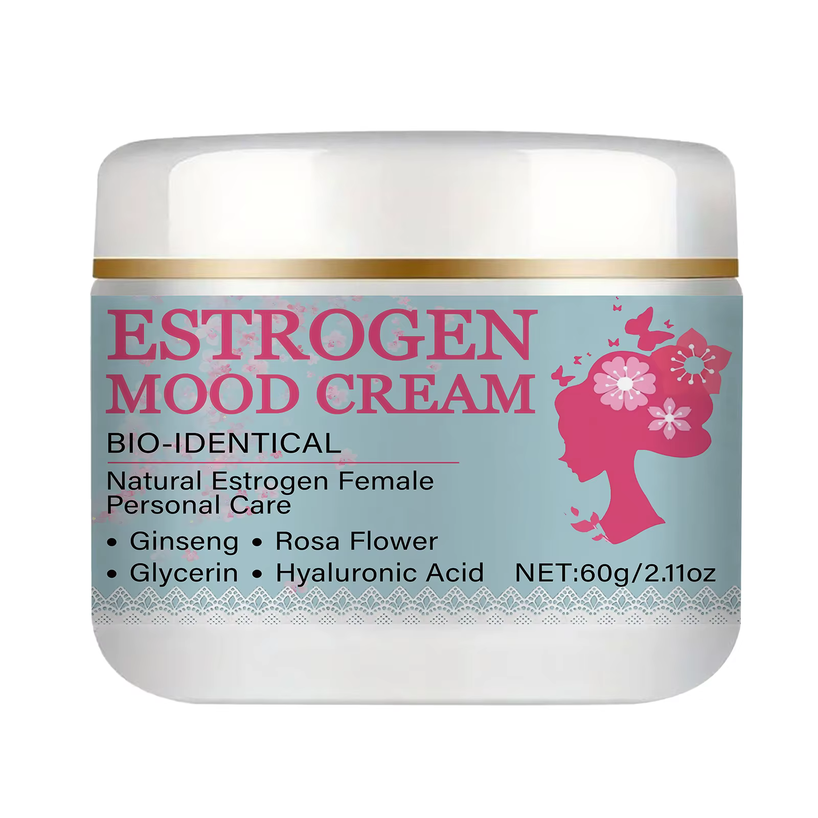 Crème bio-homologue à l'œstrogène - Crème de soin émotionnel pour femmes - Contient 60 g d'œstrogène