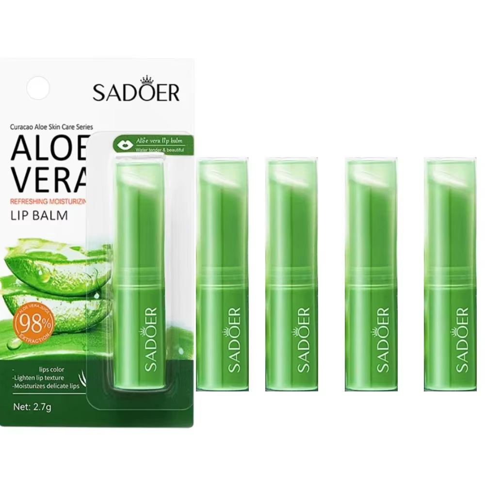 Baume à lèvres réparateur hydratant rafraîchissant à l'aloe vera et aux vitamines, double protection