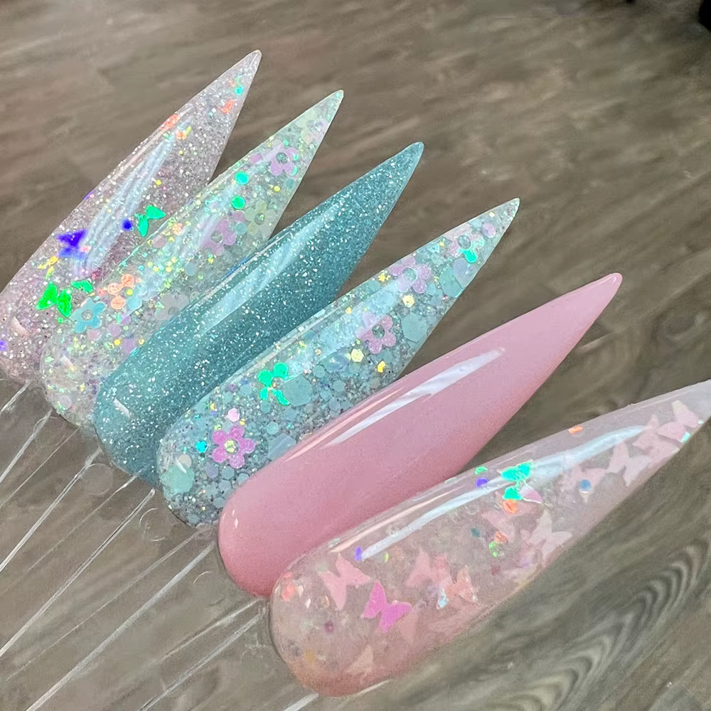 Paillettes hexagonales mixtes pour vernis à ongles, démontrent de résine, fourniture de manucure, po