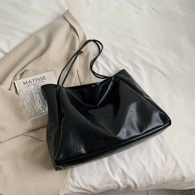 Sac fourre-tout pour femmes, sac à bandoulière en cuir souple de grande capacité, sac à main rétro d