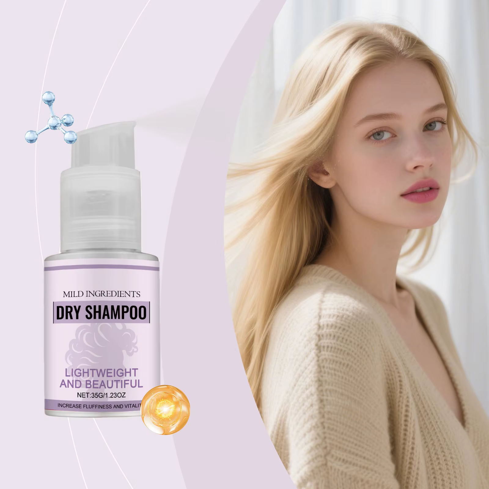 Shampooing Sec en Spray Contrôle Sébum Volumisant Lissant Nourrissant Épaississant Hydratant Format 