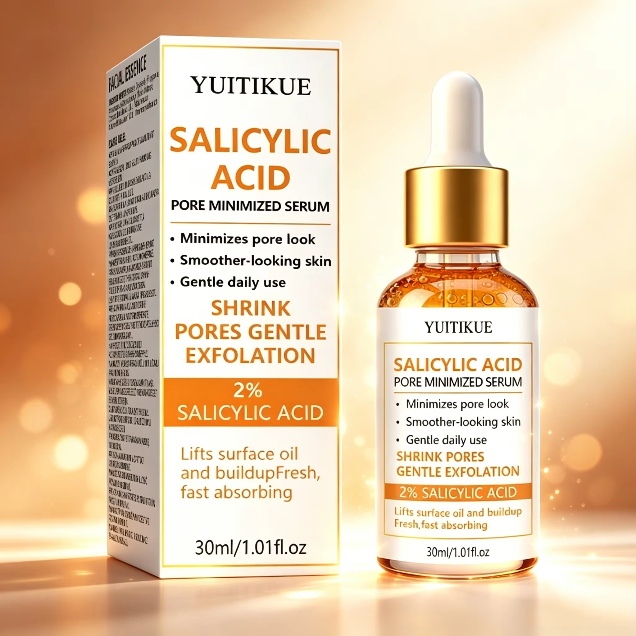 Sérum exfoliant à l'acide salicylique à 2% 30ml YUITIKUE Équilibrant le sébum Réduit les pores visib