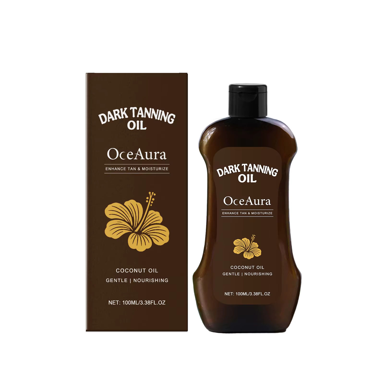 O ​ CEAURA huile de bronzage foncée de noix de coco bronzante longue durée en plein air été plage ma