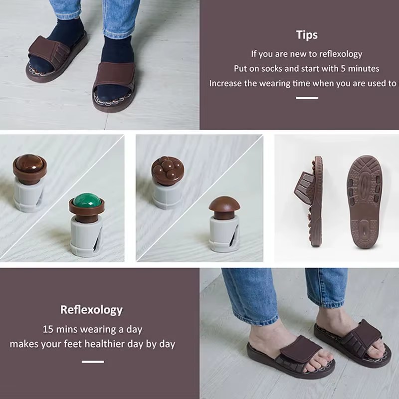 Massage Pieds Chaussons D’Acupuncture Outils De Massage Activation De Point Réflexologie Soulagement