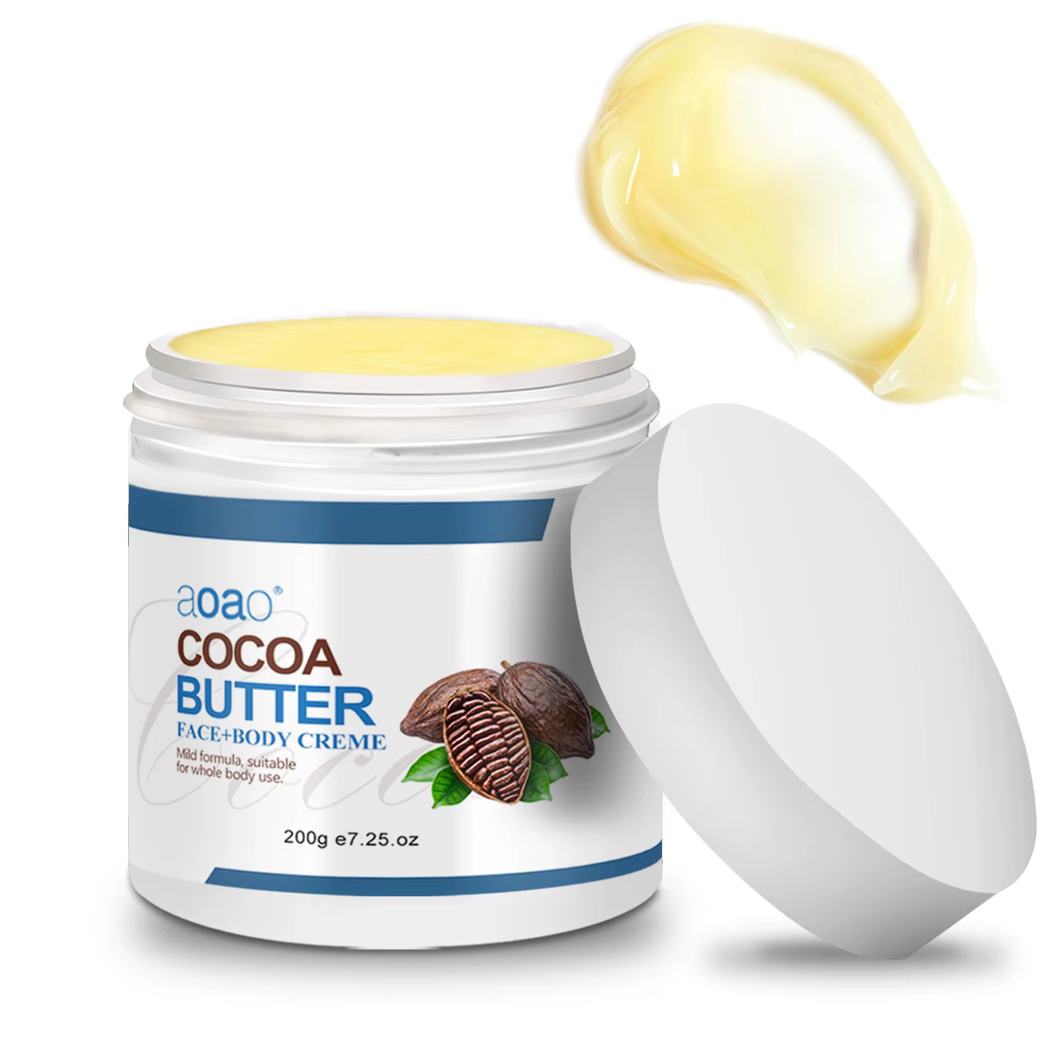 Crème pour le corps au beurre de karité - Formule au beurre de coco et au cacao, adaptée à tous les 