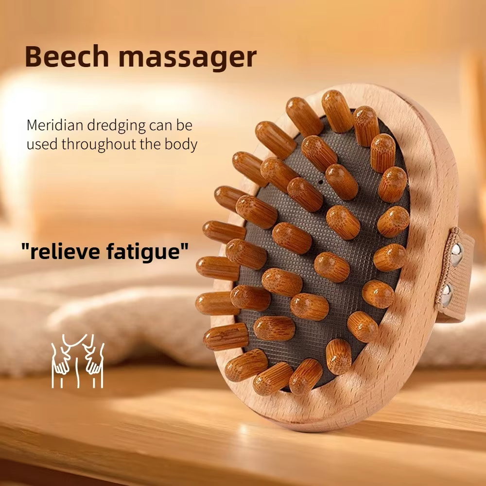 Brosse Anti-Cellulite pour le corps, huile essentielle apaisante en bois, coussin d'air pour Spa, pe