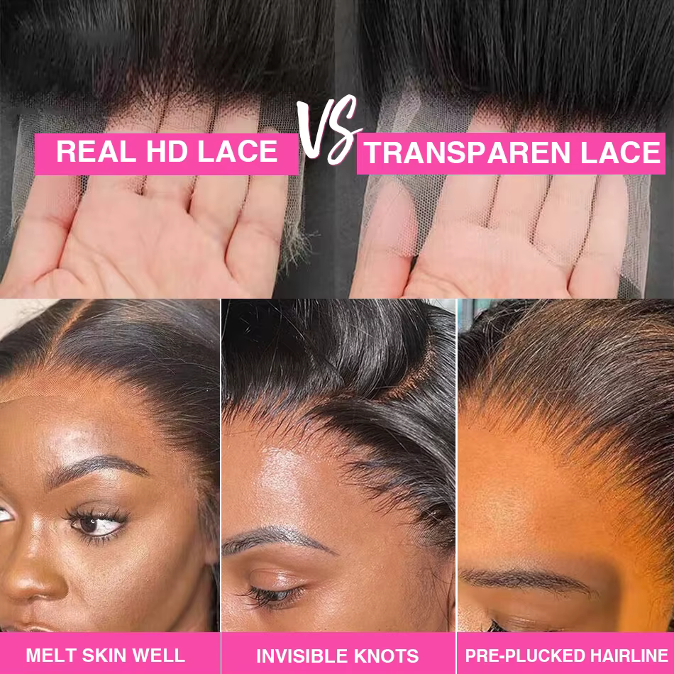 Perruques bouclées Deep Wave pré-plumées avec fermeture à lacet HD, cheveux humains sans colle, prêt