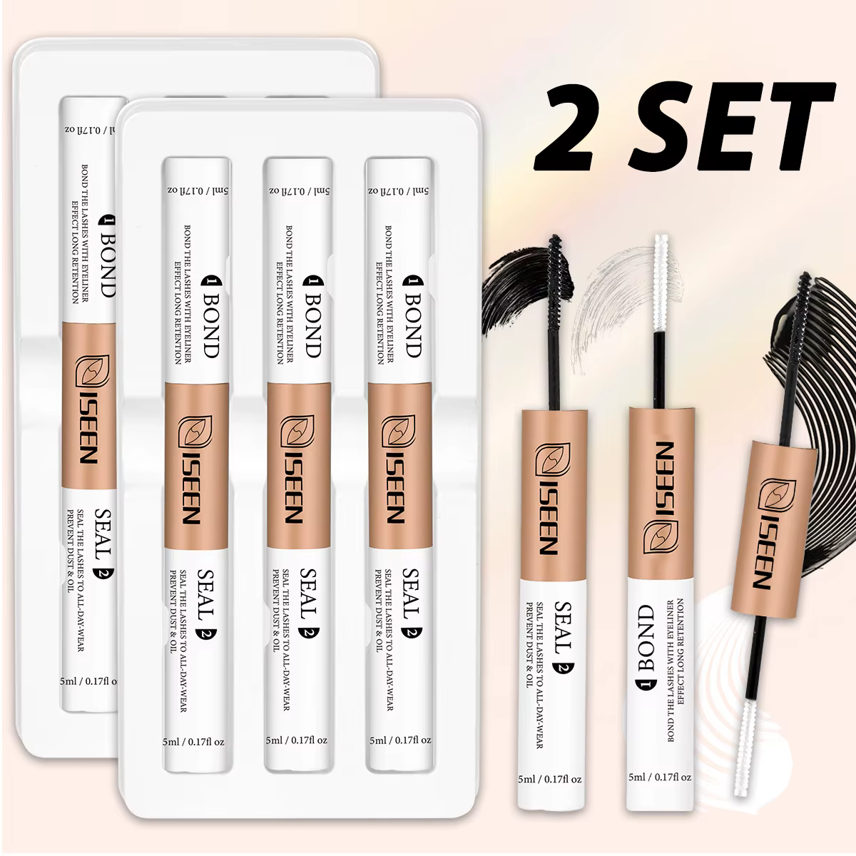 Colle pour cils individuels Bond and Seal 2 en 1, tenue super forte, extension de cils longue durée,