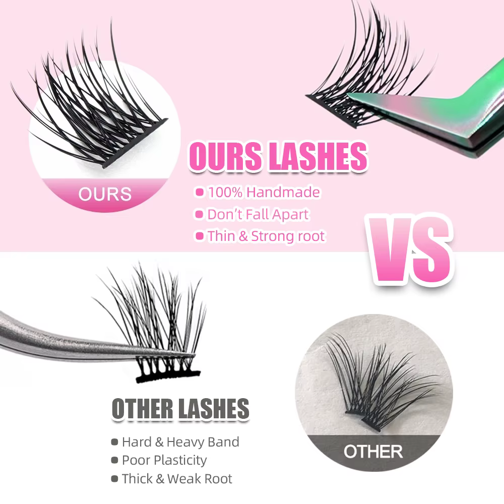 YUANZHIJIE-Extensions de cils naturels segmentés en grappe, beauté moelleuse russe, maquillage de ha