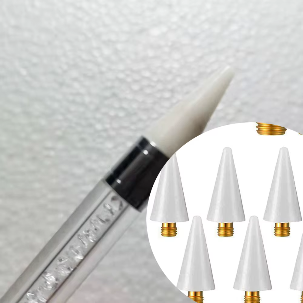 Tête de cire de remplacement pour points d'ongles, strass/gemmes/charmes blancs et roses, pointes de