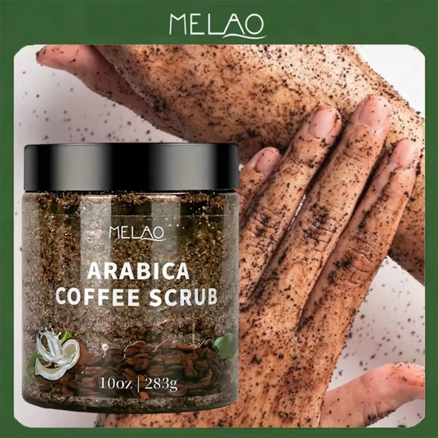 MELAO Gommage au café Arabica – Gommage corporel exfoliant tout naturel pour le soin de la peau, sel
