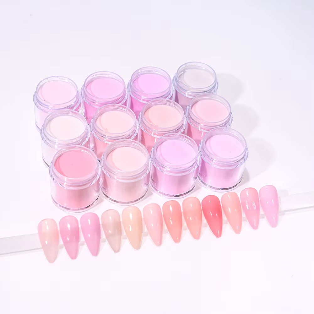 Poudre acrylique pour ongles N64.Art, 10 g/bouteille, pointes en polymère, extension rose nude, trem