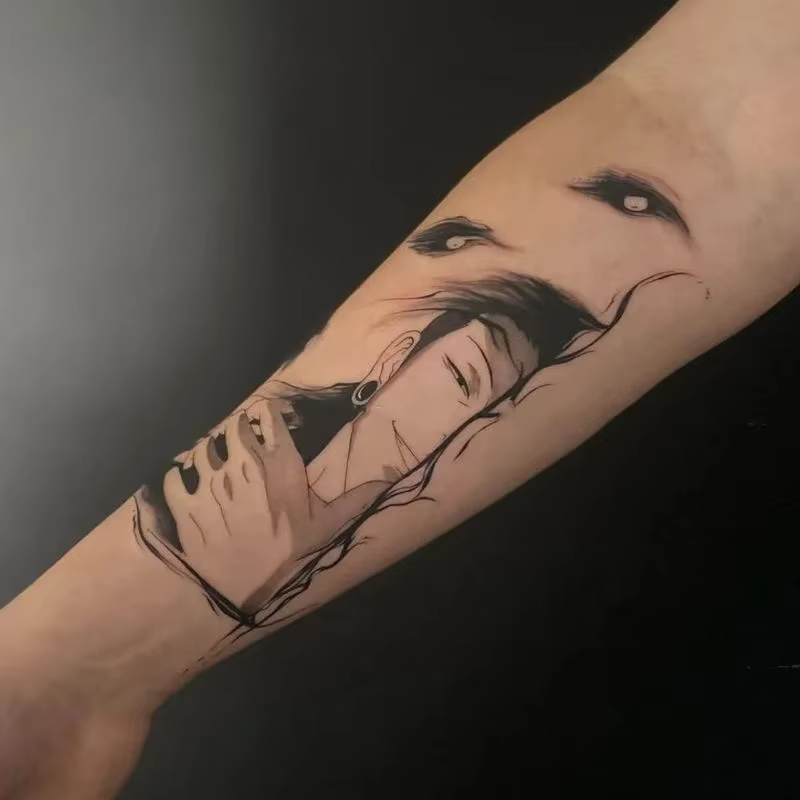 Jujutsu Kaisen Anime tatouages temporaires Satoru dessin animé Geto imperméable faux tatouage autoco