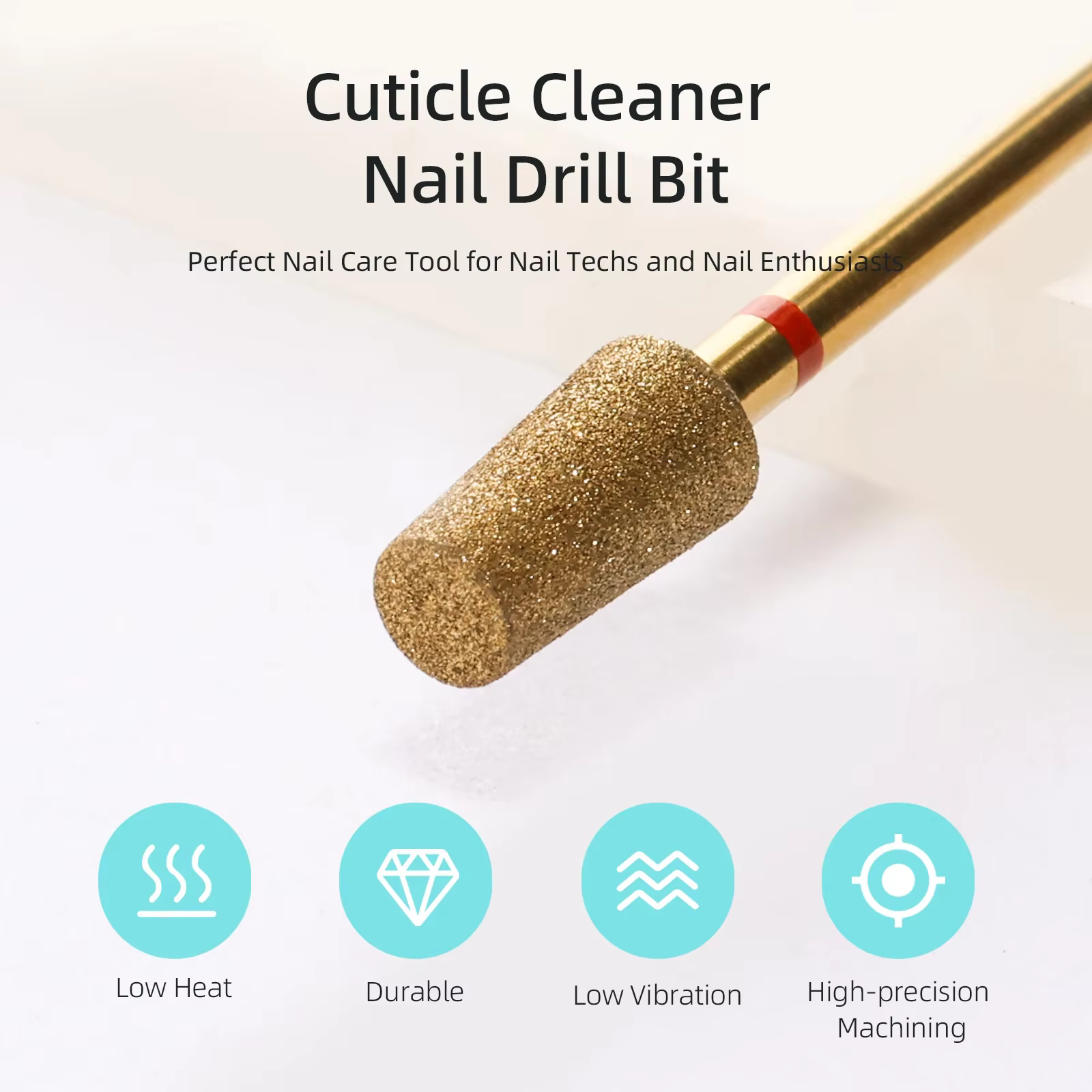 HYTOOS 5mm grand baril conique cuticule propre foret à ongles, titane russe diamant ongles Bits nett
