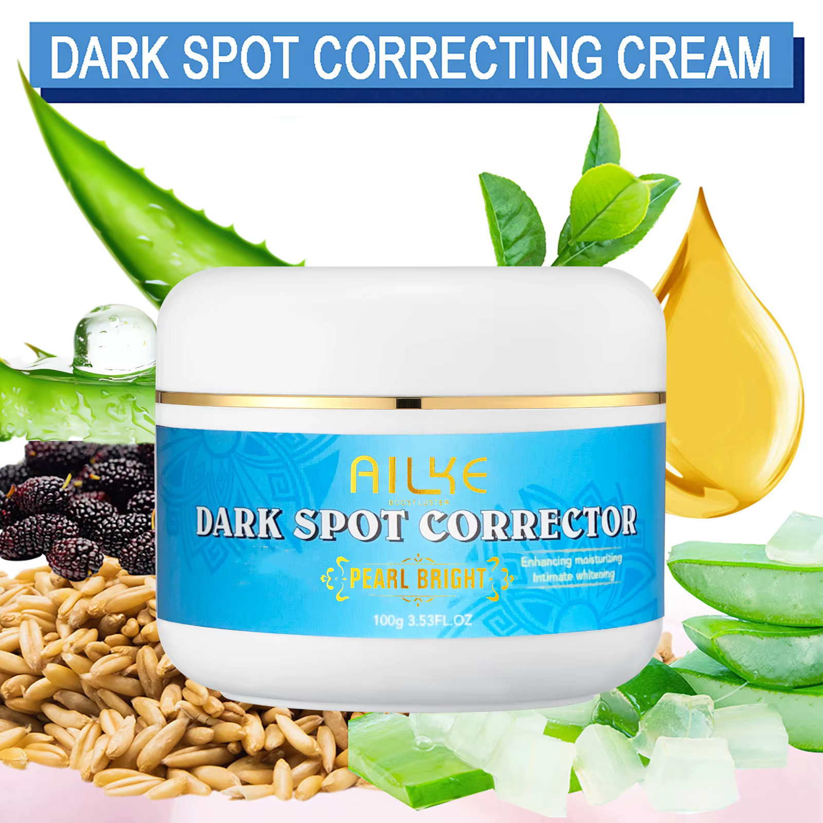 AILKE Lotion pour le corps blanchissante multi-vitamines avec vitamines A,E,B3,B5, augmente l'éclat 