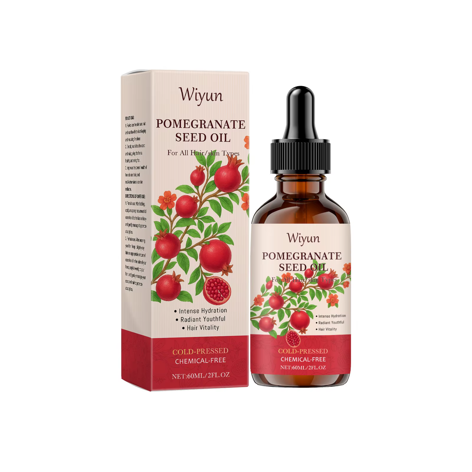 WIYUN huile nourrissante pour le corps, graines de grenade, hydrate en profondeur, peau ferme, améli