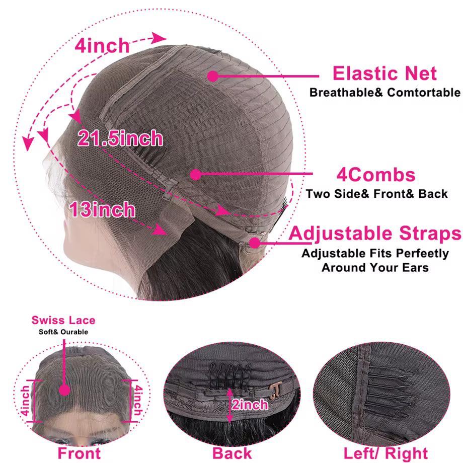 Perruque Lace Front Wig Deep Wave Naturelle Bouclée, Cheveux Humains, 13x6, 13, 28, 30, 32, 34, 36 P