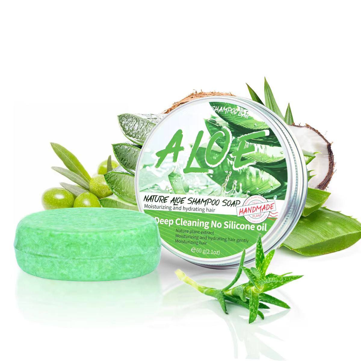 Barre de shampoing à l'aloe vera biologique, savon solide biologique, soin Anti-perte de cheveux, ré