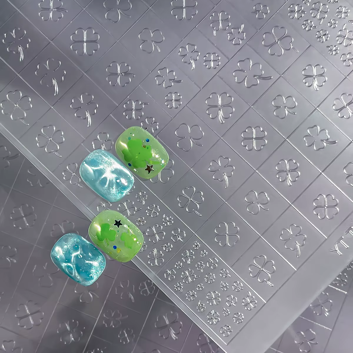 Autocollants pour ongles français multi-design, autocollants transparents à carreaux peints par pulv