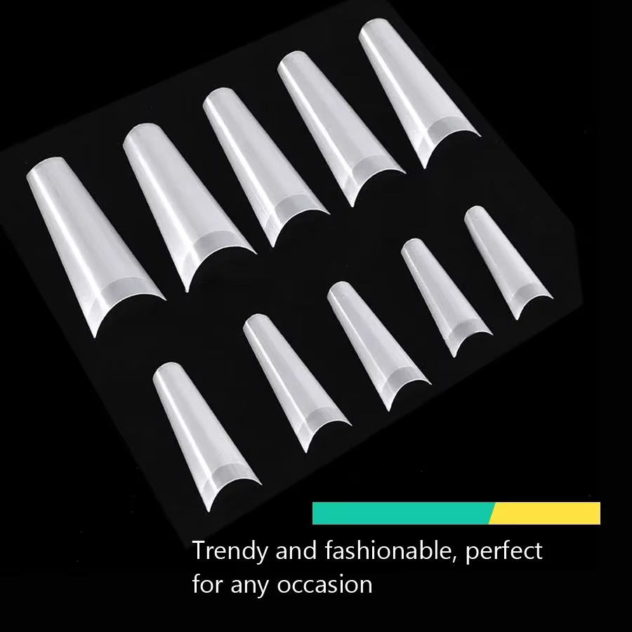 500 pièces faux ongles Art conseils français naturel Transparent cercueil faux ongles conseils acryl