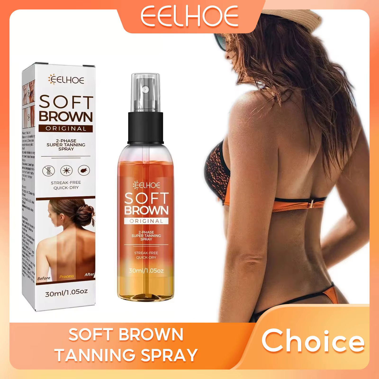 Spray Autobronzant d'Accélérateur Inréfrigérant, Faux Bronzage Sans Soleil, Longue Durée, pour Plage