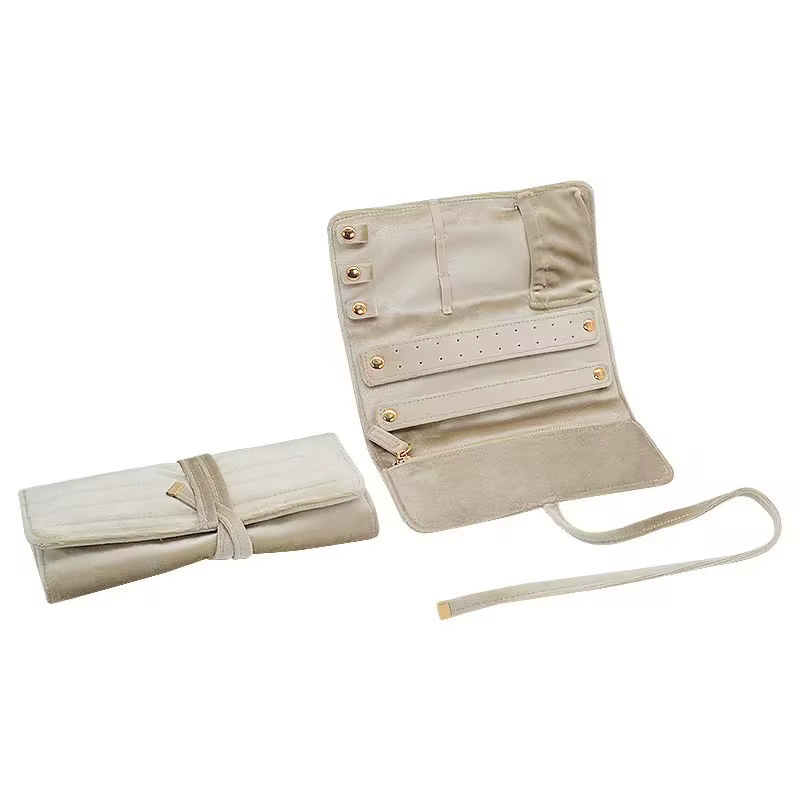 Sac à bijoux de voyage pliable Portable, 1 pièce, pour collier, boucles d'oreilles, bagues, étui à b