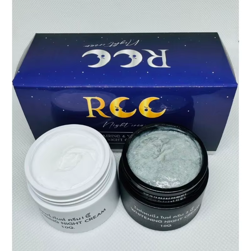 Crème de nuit double action RCC Thaïlande | Réparation de la peau et uniformisation du teint, apai