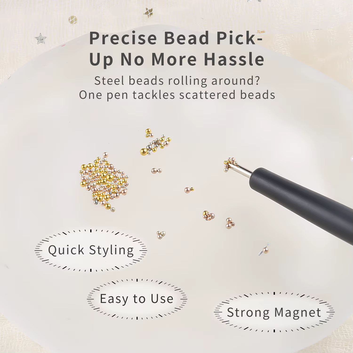 3D petites perles à ongles stylo magnétique alignement en un clic Super fort 1/2 pièces outils d'art