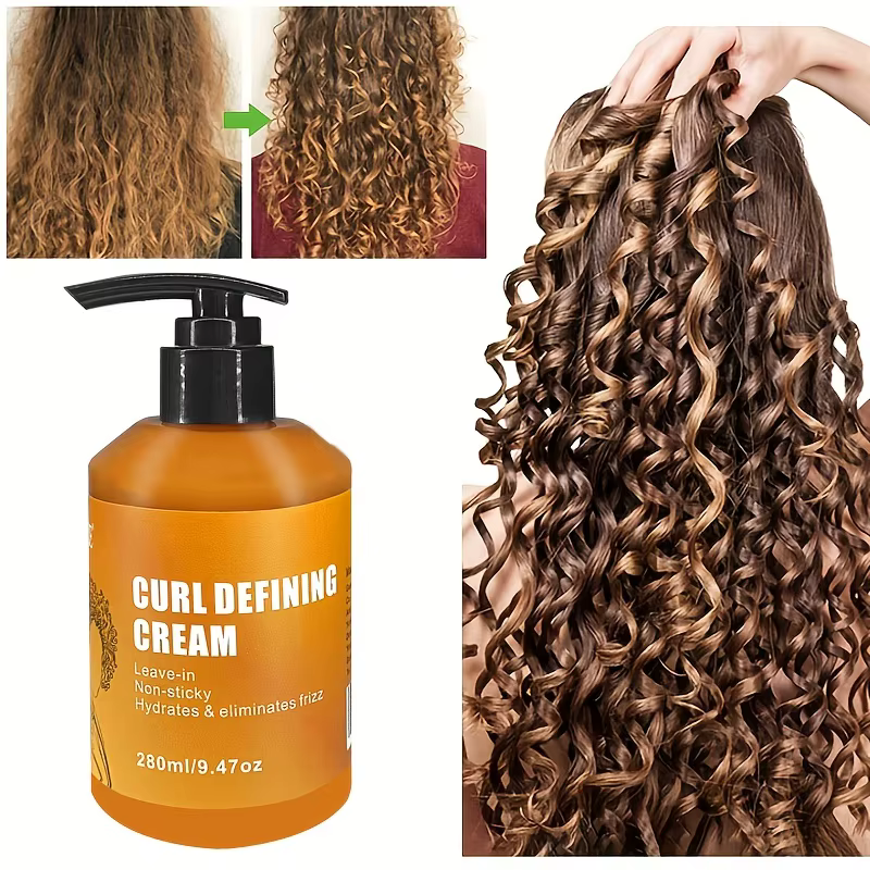 GZE Curl Defining Cream Antiadhésif sans rinçage Hydrate et élimine les frisottis, crème anti-frisot