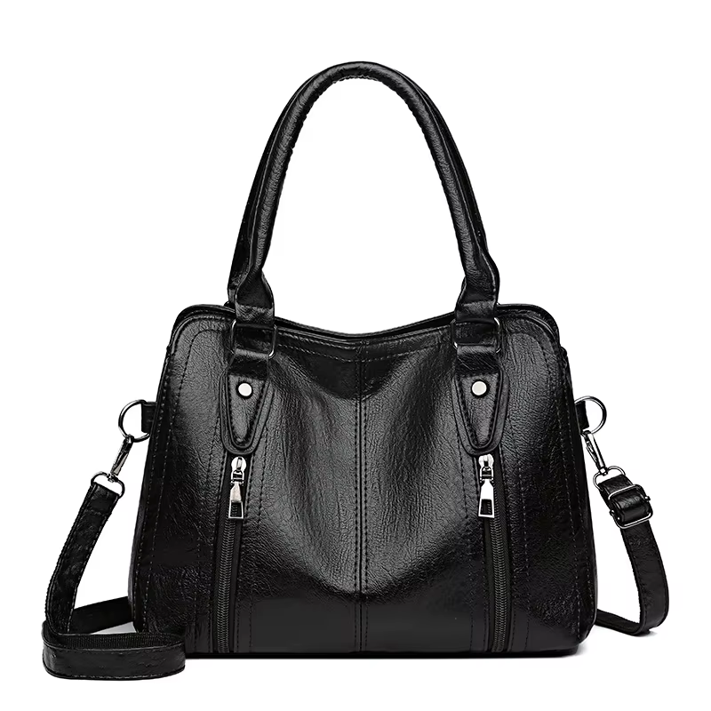 Sacs à main en cuir souple pour femmes, sac fourre-tout initié vintage, sac à main de grande capacit