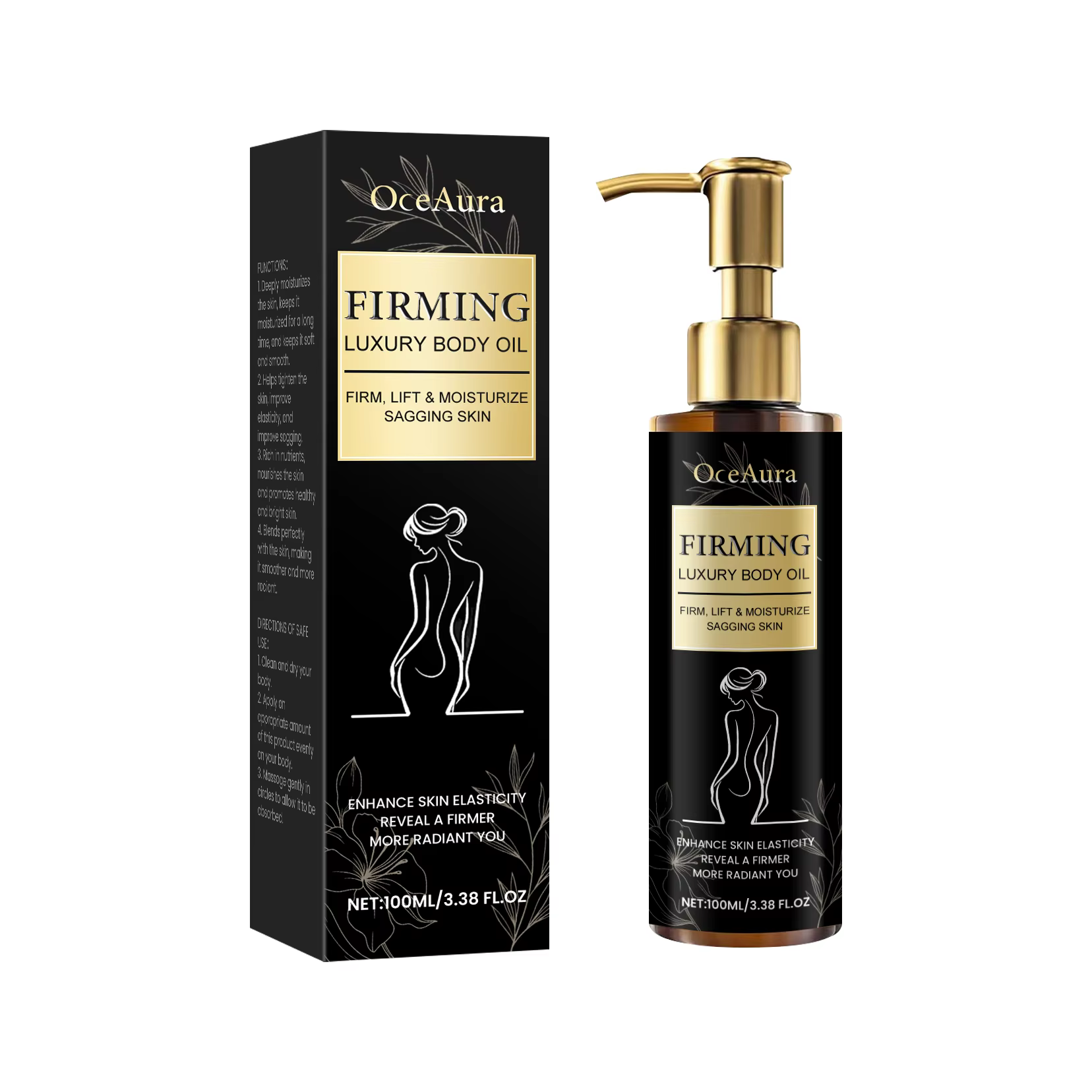Huile corporelle raffermissante hydratante Anti-Cellulite améliore l'affaissement raffermissant faço