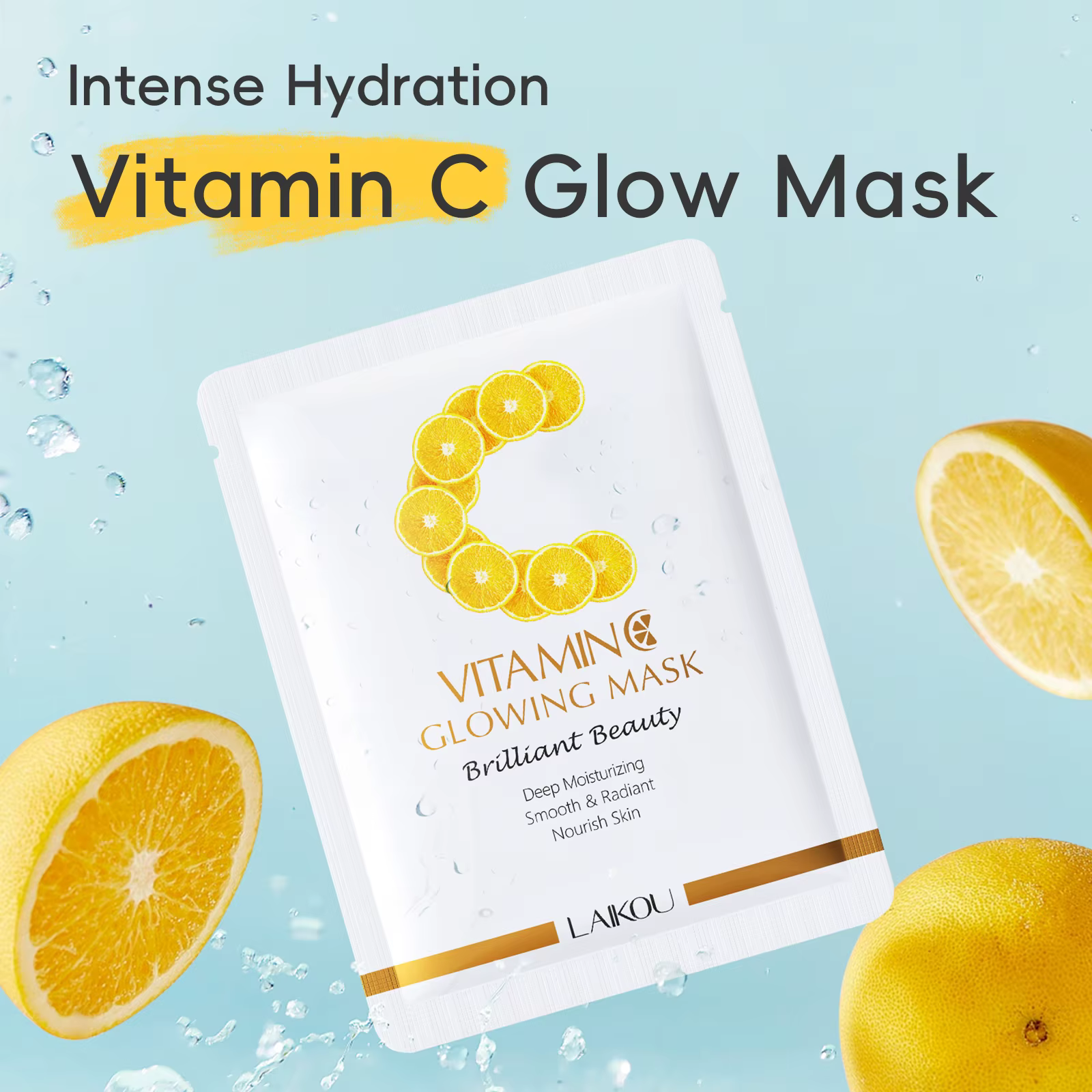LAIKOU – masque lumineux à la vitamine C, feuille éclaircissante, masque hydratant, Anti-âge, soins 