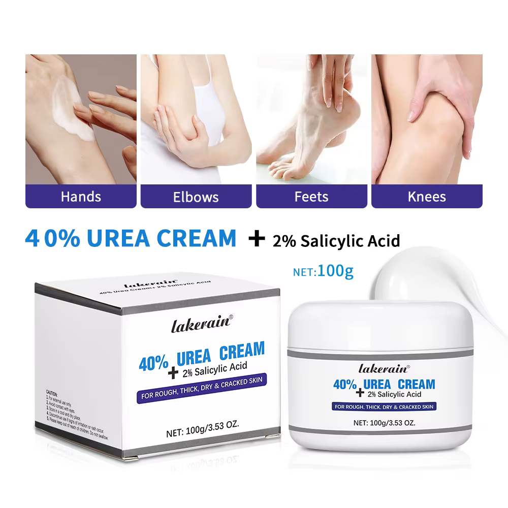 Nouveau 42% crème d'urée + 2% acide salicylique hydratant pour les pieds et les mains, hydratant pro