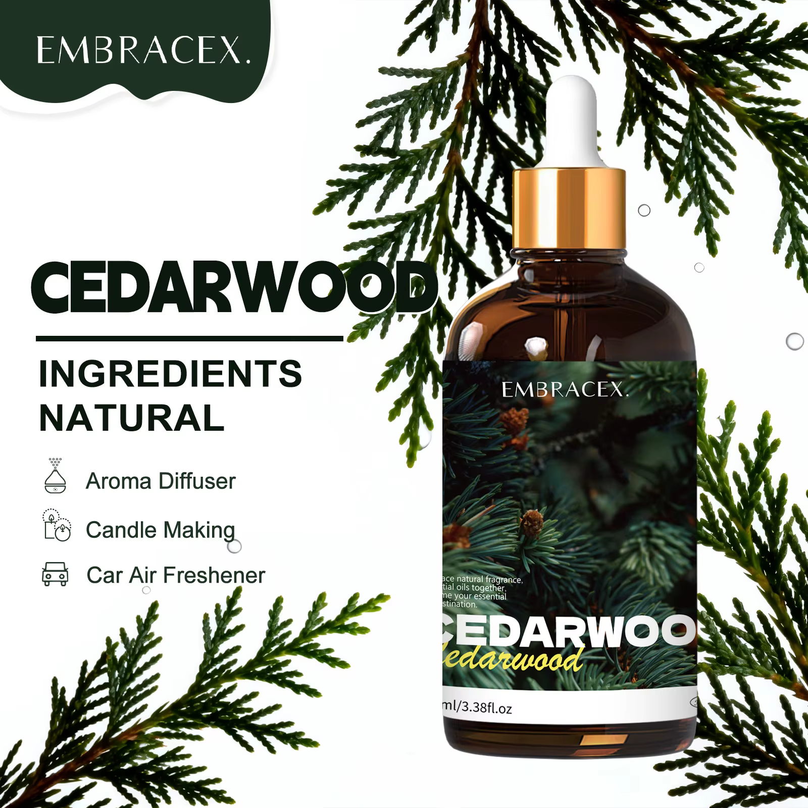 Huile essentielle de bois de cèdre, 100ml, huile parfumée naturelle à base de plantes, soins de la p