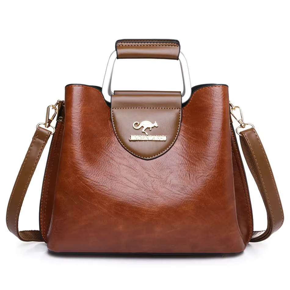 Sac à main de luxe de styliste pour femmes, sacoche en cuir huilé de marque, fourre-tout à bandouliè