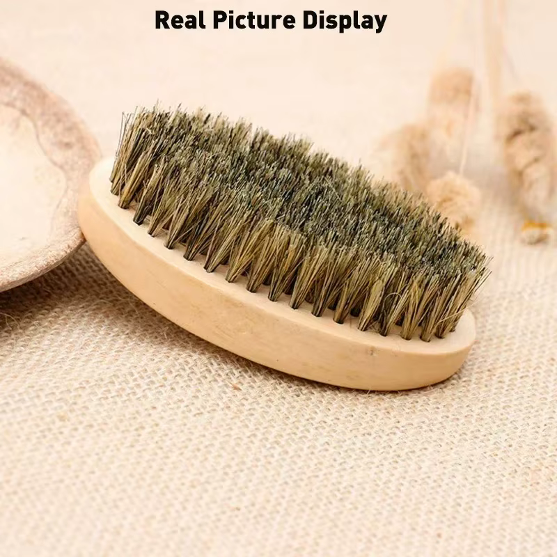 Brosse de rasage professionnelle en bois pour hommes, poils de sanglier souples, Kit de peigne à mou