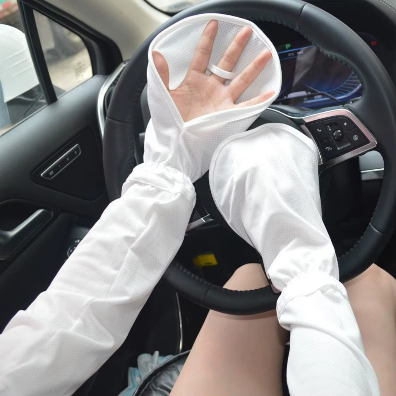 Gants de soleil anti-UV, gants de conduite antidérapants sans doigts, manches rafraîchissantes pour 