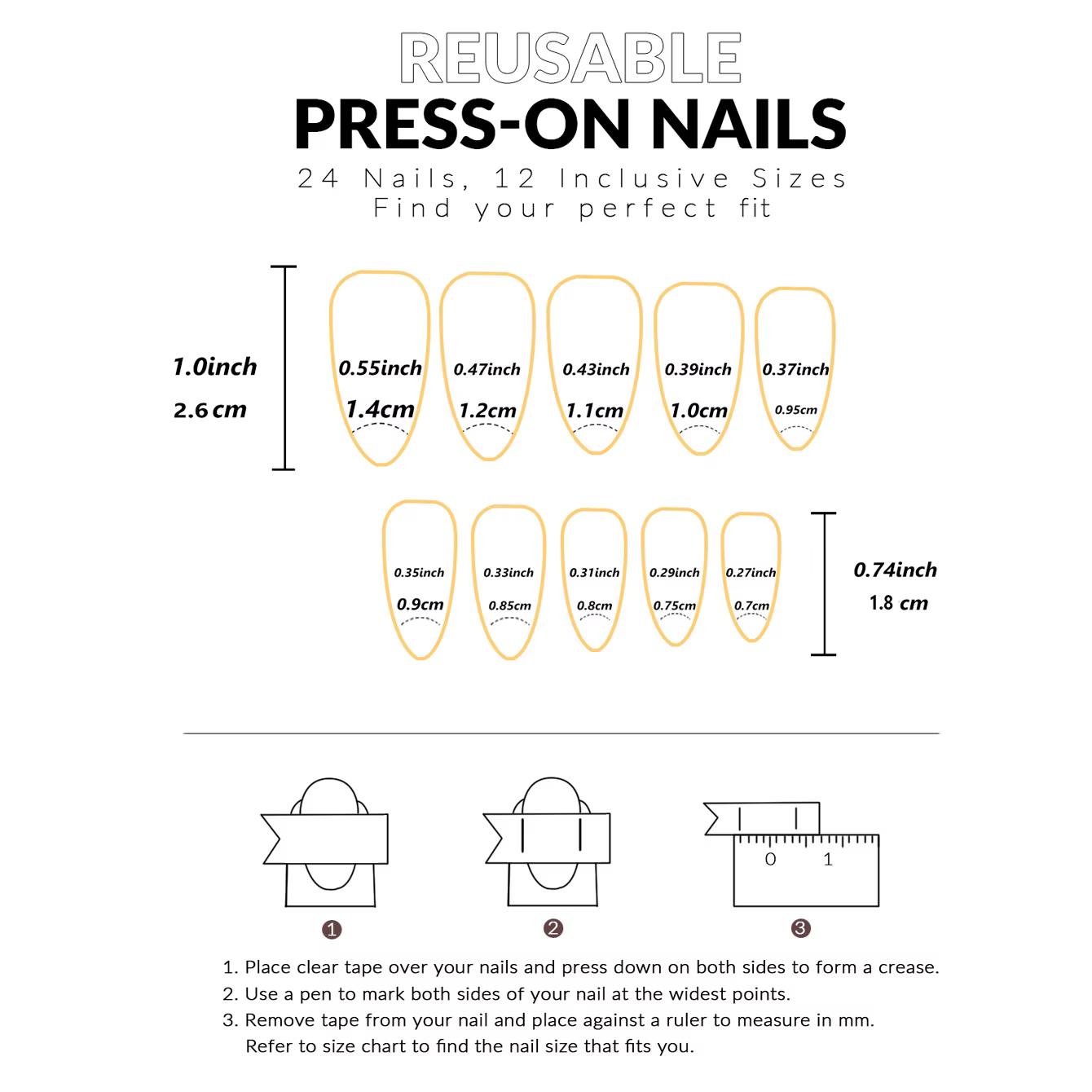 Short pour ongles pressés en amande, faux ongles roses, pointes françaises dorées élégantes fabriqué
