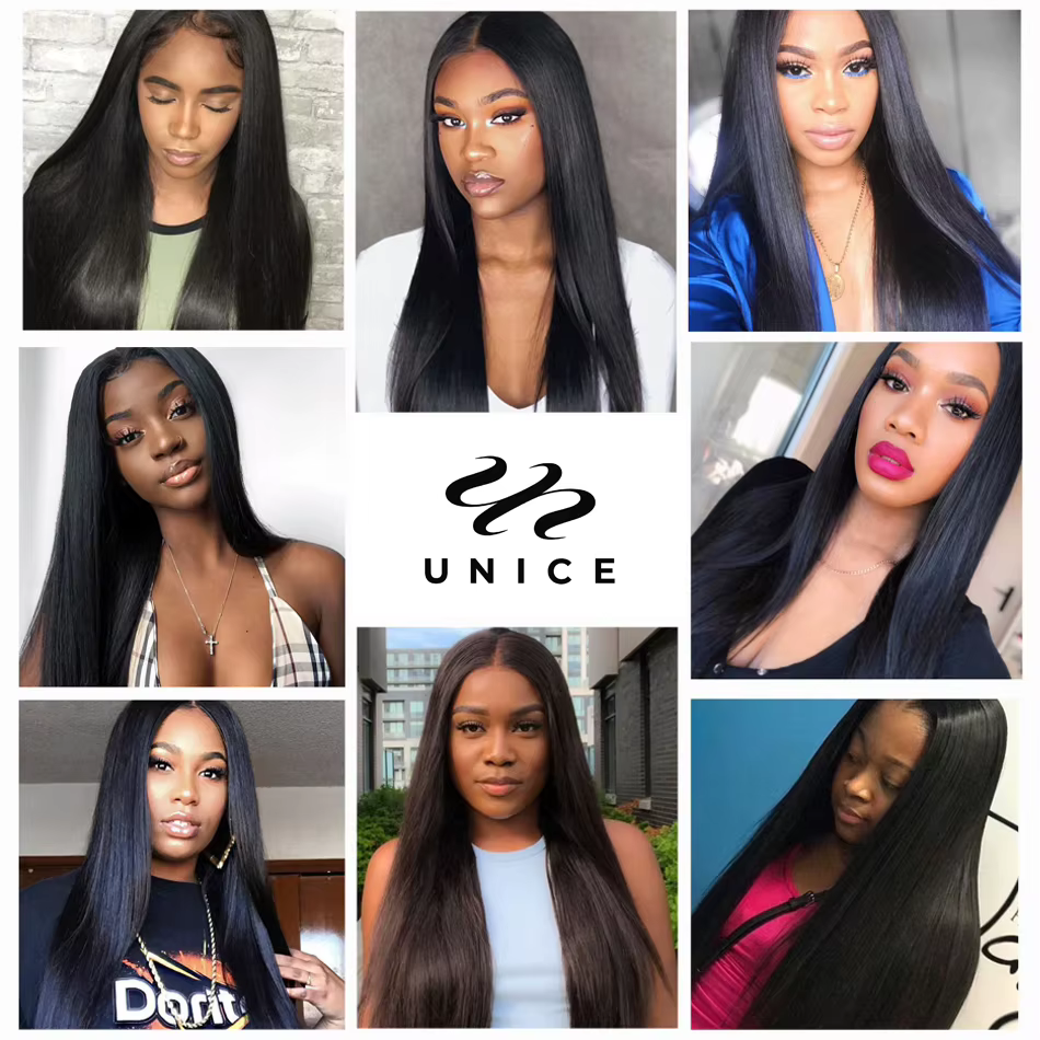 Tissage en lot péruvien 100% naturel-UNice Hair, cheveux lisses, 8 à 30 pouces, lot de 1/3/4, vente 