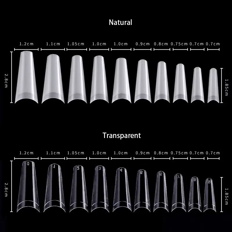 500 pièces faux ongles Art conseils français naturel Transparent cercueil faux ongles conseils acryl