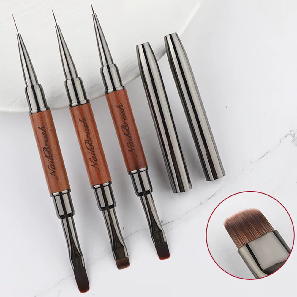 Stylo à ongles Double extrémité, brosse de colle, stylo de photothérapie, brosse de revêtement de Ge