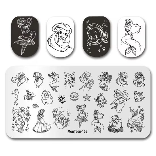 Plaque de tampon MouTeen-148 grandes plaques d'estampage d'ongles Disney Mickey Mouse ensemble de ma