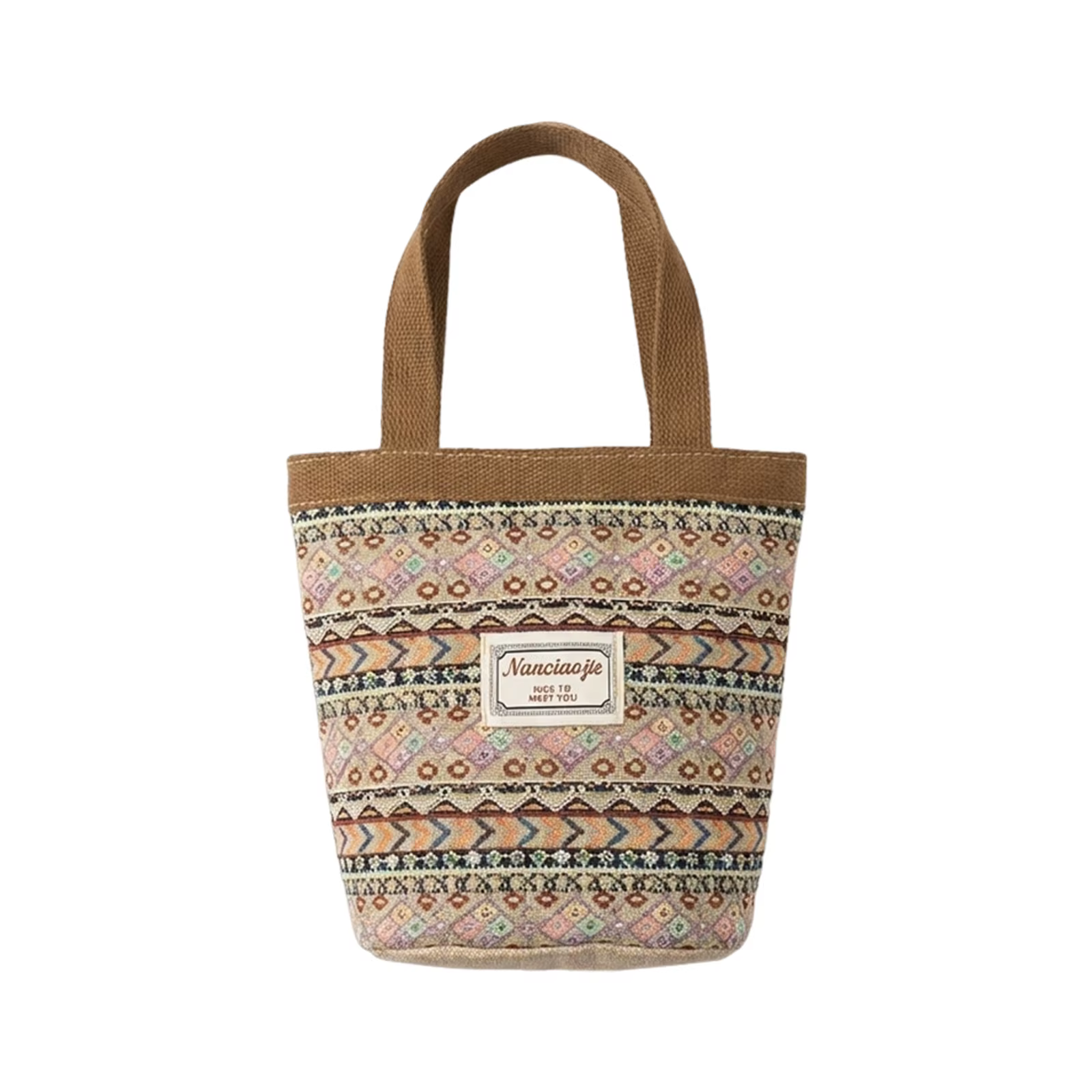 Sac fourre-tout tissé à la main avec doublure, grande capacité, style panier portable, pour le trava