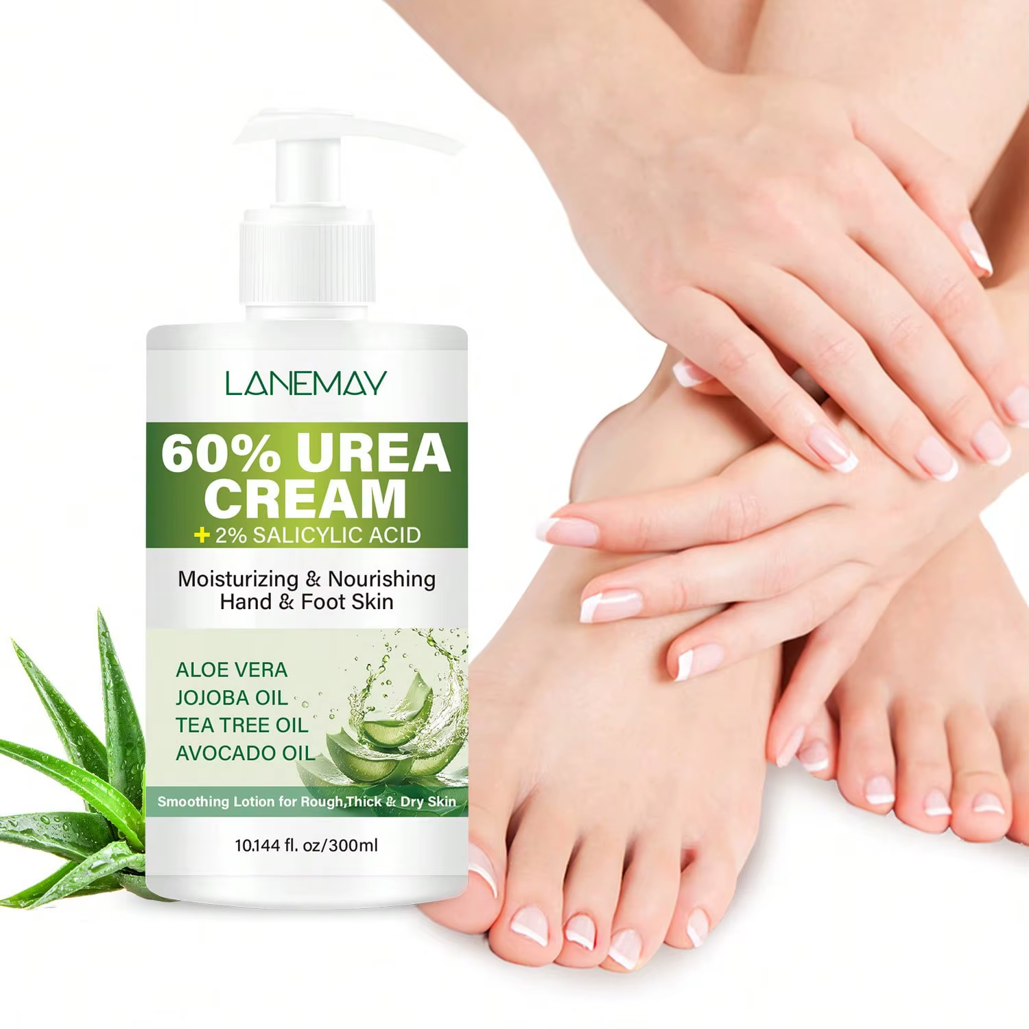 Crème pour les mains et les pieds à l'urée 60 % - Hydratant pour la peau longue durée, hydrate et ré