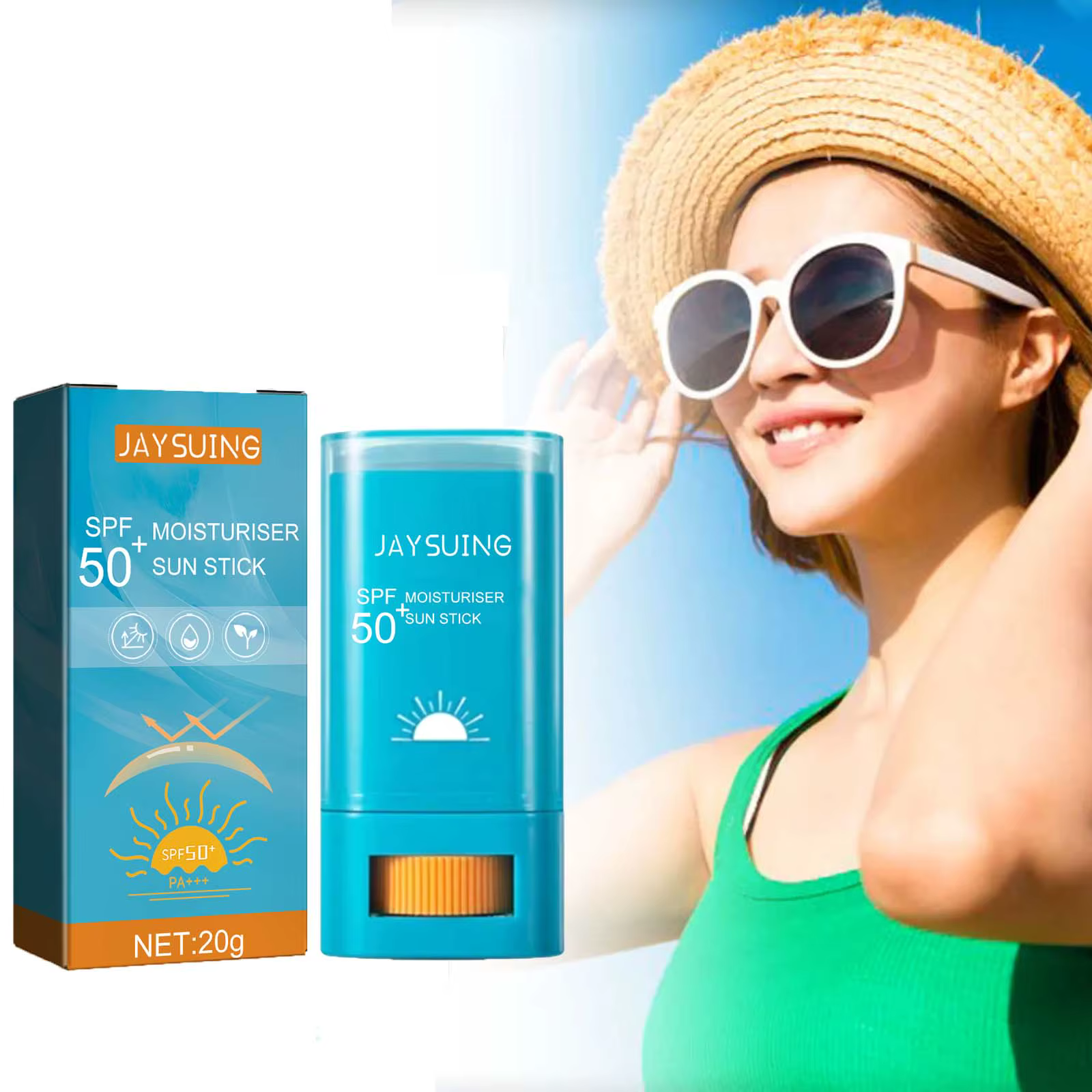 Bâton solaire hydratant SPF50 + Protection UV, imperméable et résistant à la sueur, léger, Isolation