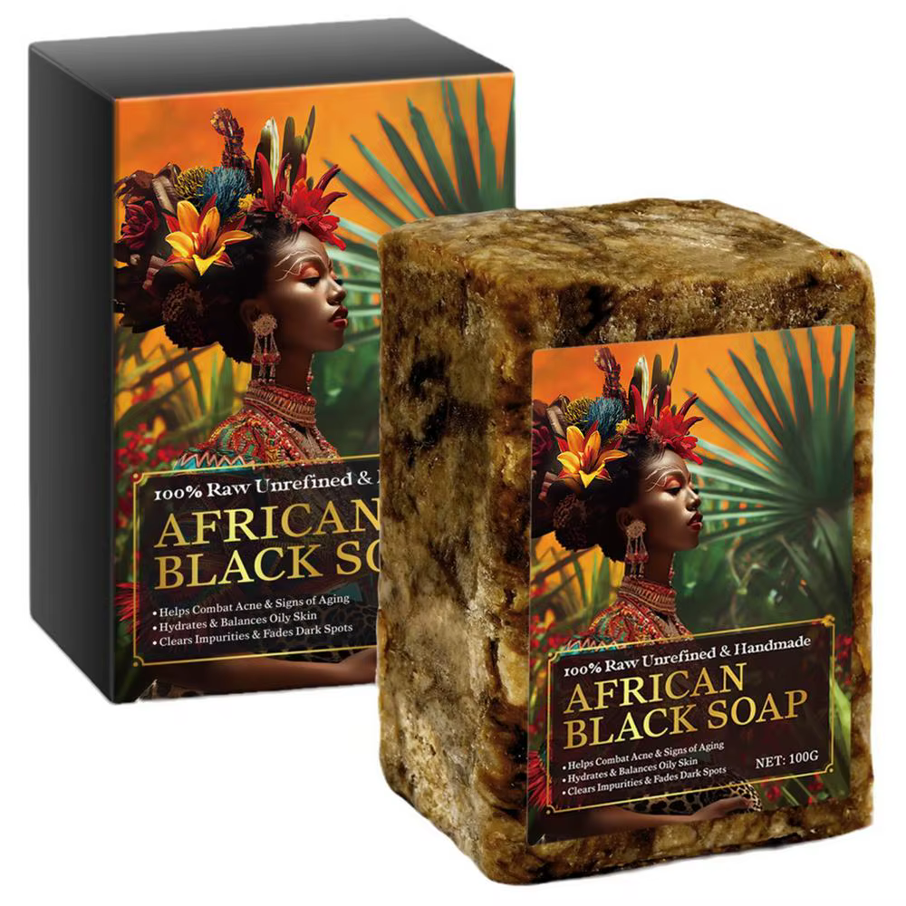 Savon noir africain nettoyage en profondeur exfoliant visage hydratant peau lissant visage corps sav
